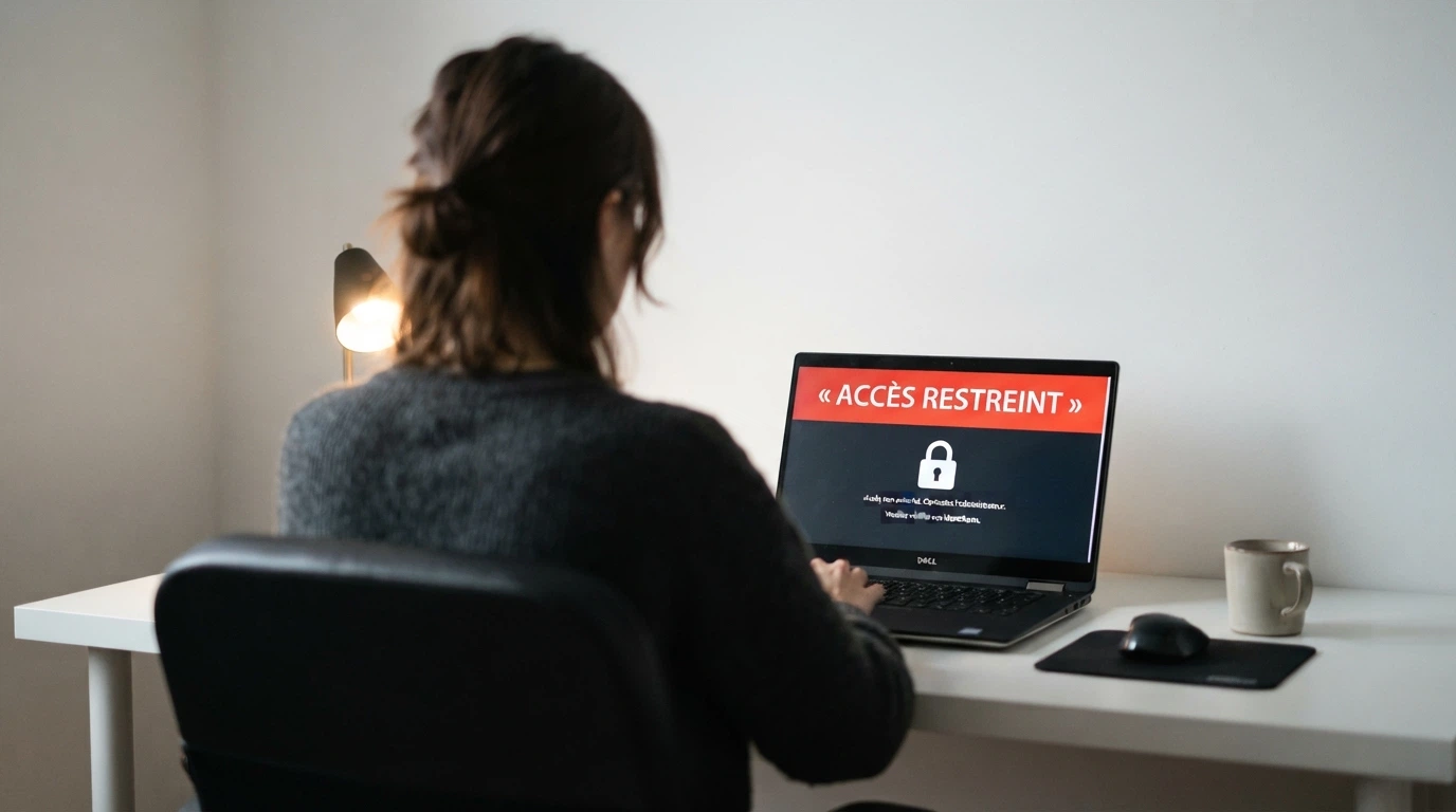 Interface du site de l'ANJ avec la mention « offre illégale » et une carte de la France