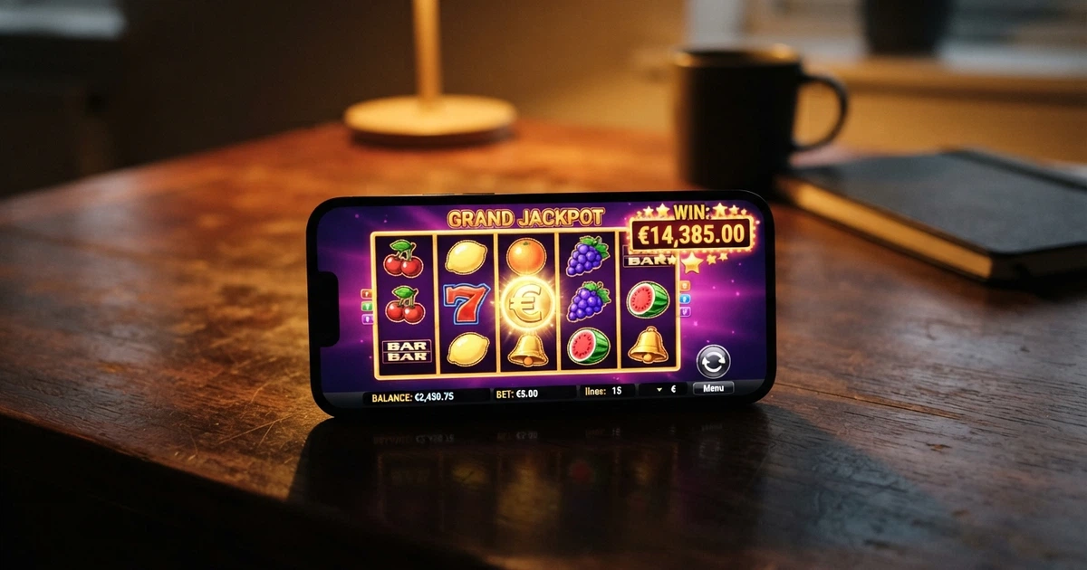 Capture d'écran d'une machine à sous Microgaming avec son interface de jeu complète, rouleaux visibles et compteur de gains affiché