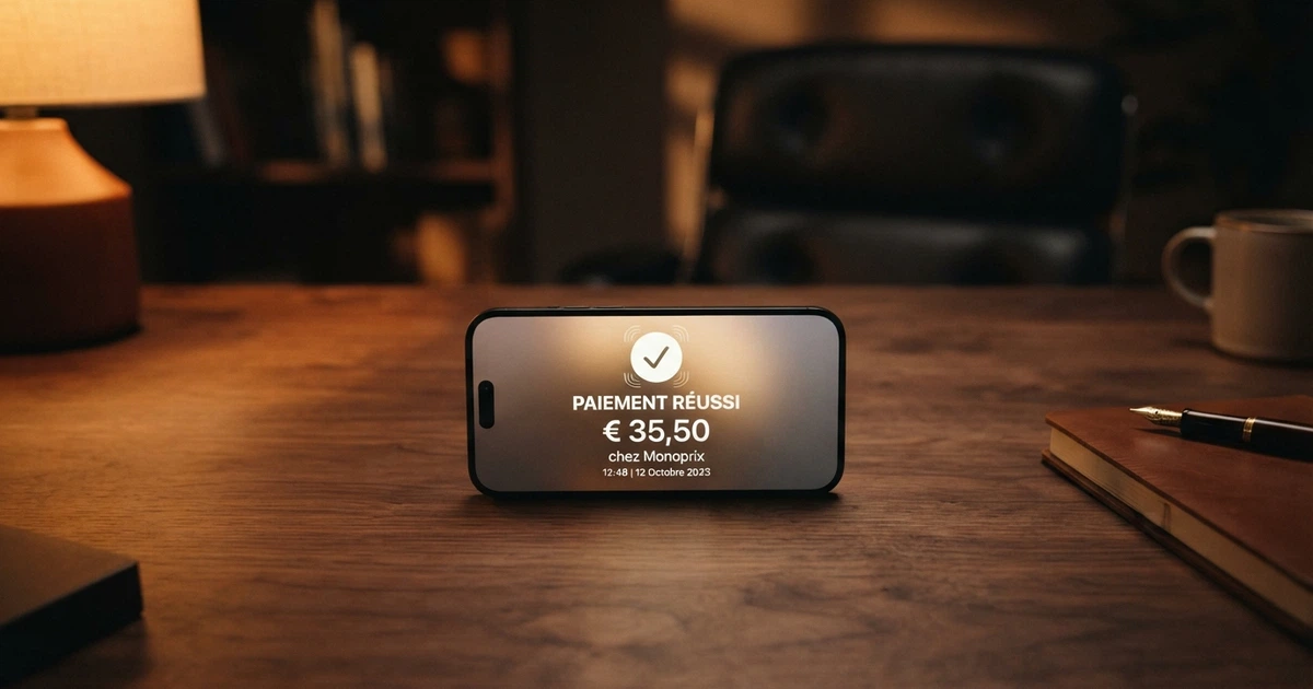 Un iPhone affichant l'écran de paiement Apple Pay sur la caisse d'un site de jeux d'argent