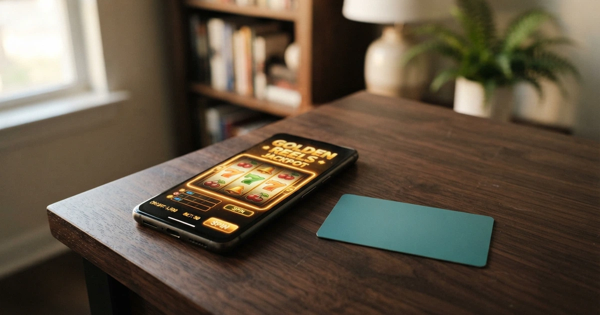 Une carte bancaire Revolut posée à côté d'un smartphone affichant une interface de casino en ligne