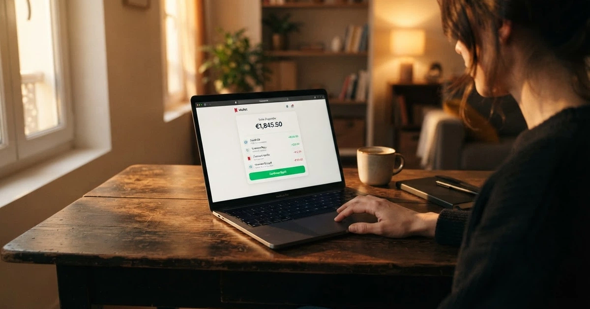Capture d'écran de l'interface Skrill montrant un dépôt vers un compte de jeu en ligne