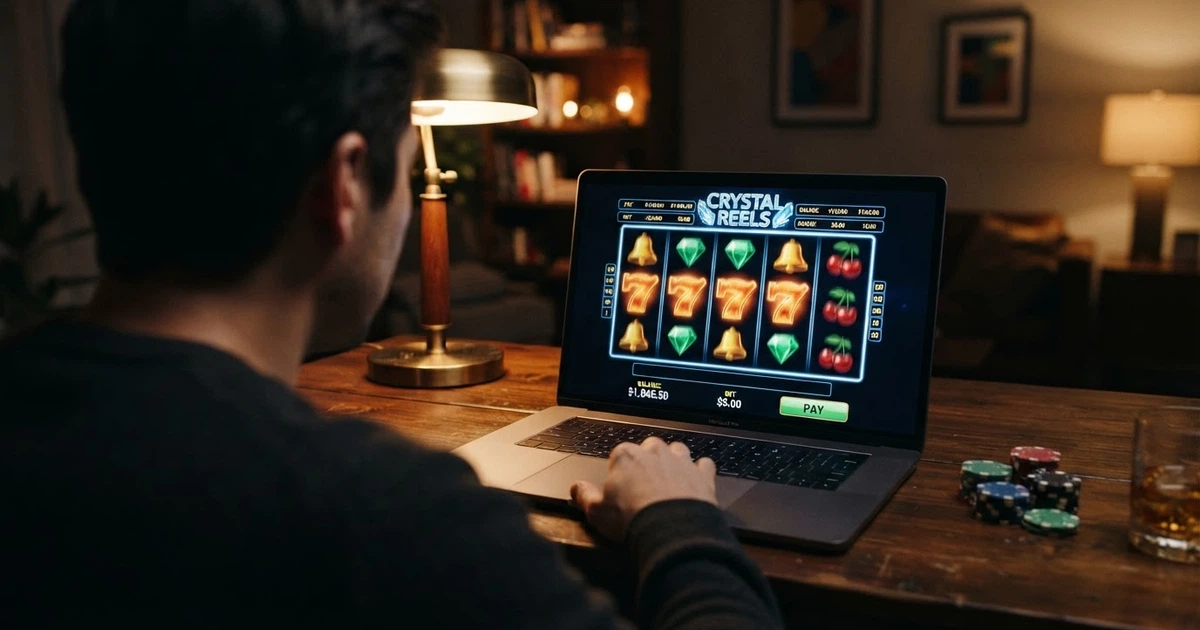 Écran d'accueil d'un casino en ligne affichant une bannière promotionnelle « bonus sans dépôt » en français, avec des machines à sous en arrière-plan