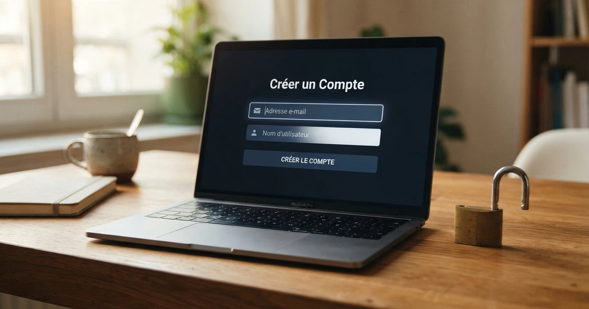 Une interface d'inscription de casino en ligne affichant un formulaire simplifié sans champ de téléchargement de documents, contrastée par la silhouette d'un cadenas ouvert