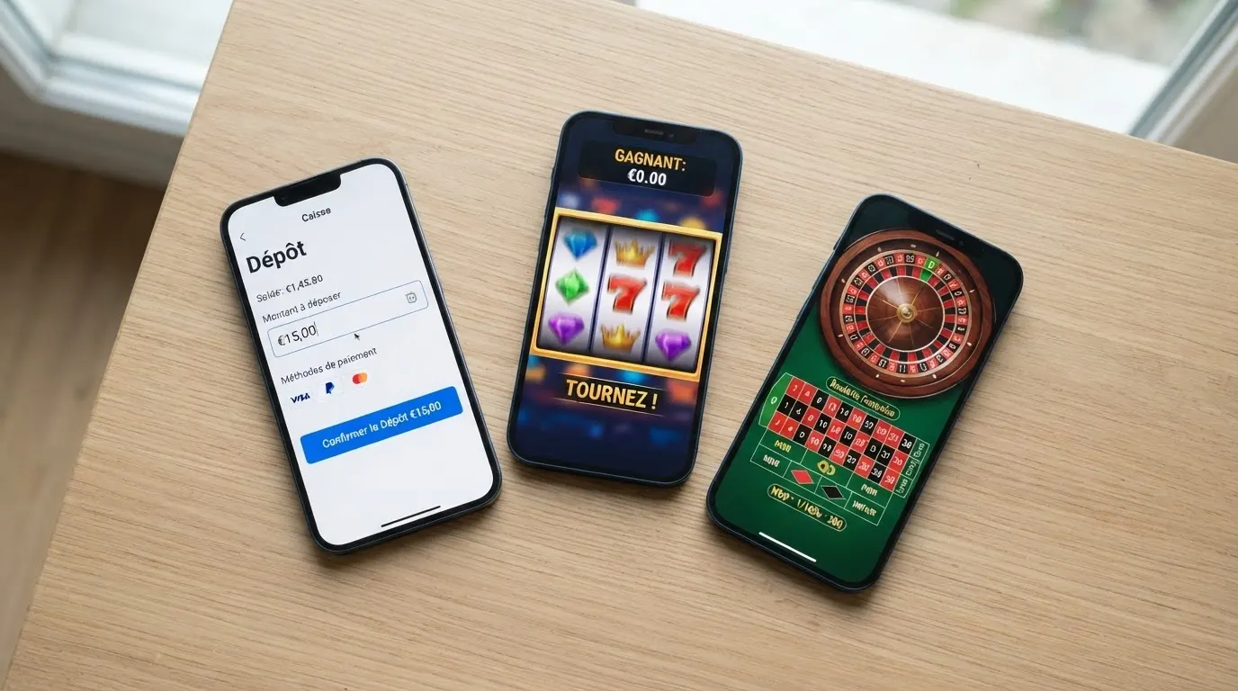 Extraits des pages caisse de trois casinos affichant le logo MiFinity parmi les méthodes de paiement, disposés en mosaïque avec les logos des opérateurs