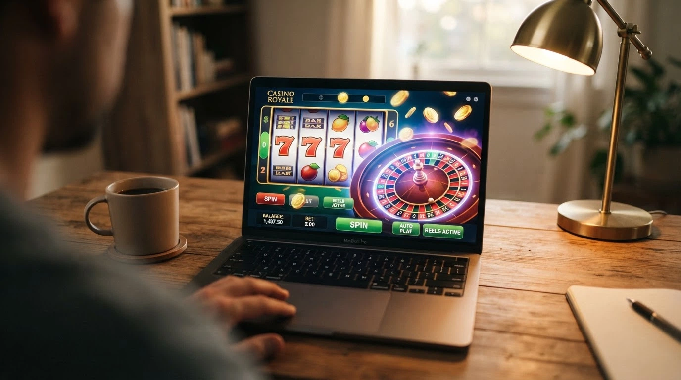 Écran partagé montrant les pages d'accueil de plusieurs casinos en ligne avec leurs offres de bonus