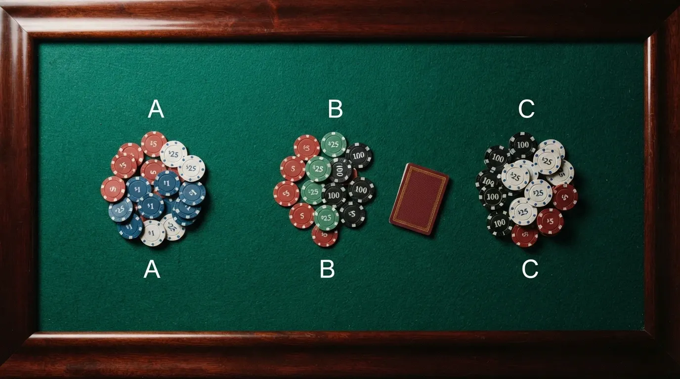 Écran partagé montrant trois enseignes de casino côte à côte avec leurs logos de programme de fidélité