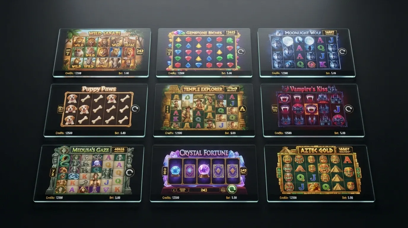 Capture d'écran comparative de plusieurs machines à sous Megaways populaires avec leur interface de jeu