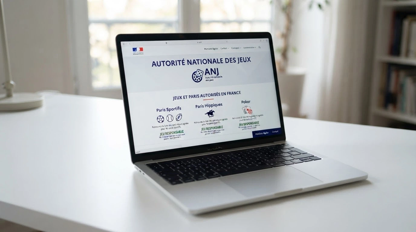 Capture d'écran du registre des opérateurs agréés de l'ANJ affiché sur un navigateur