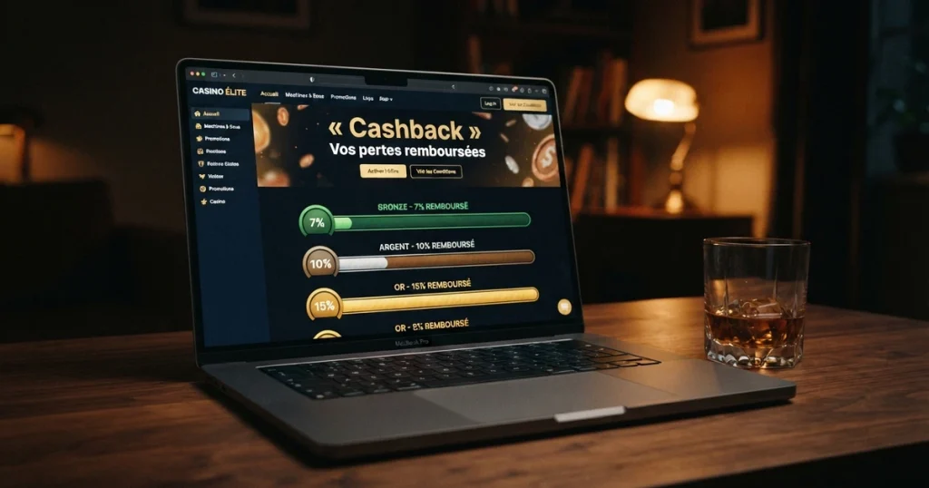 Meilleurs casinos en ligne avec cashback : comparatif 2026