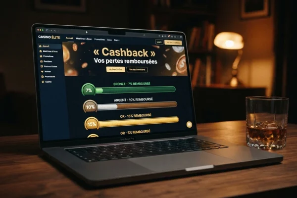 Meilleurs casinos en ligne avec cashback : comparatif 2026