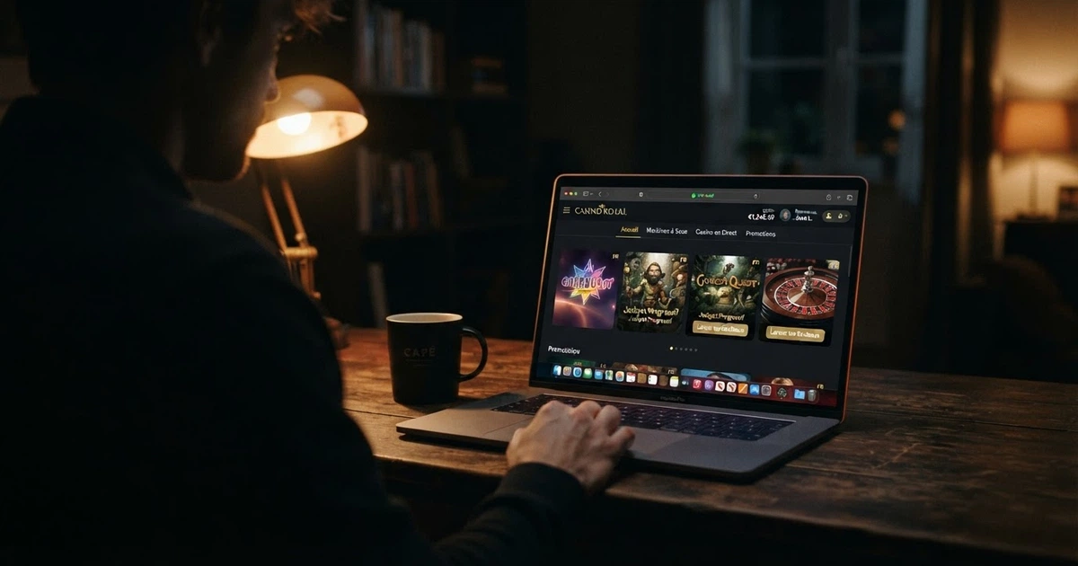 Interface d'un casino en ligne affichant un cadenas de connexion sécurisée et une fenêtre de VPN